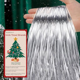 Tinsel Icicles- 5000 Strands 19" Icicle Tinsel Strands For Christmas Tree- Shiny Foil Fringes Tinsel Christmas Tree Decorations For Xmas Tree Holiday Decor Birthday Wedding Party Supplies, Silver