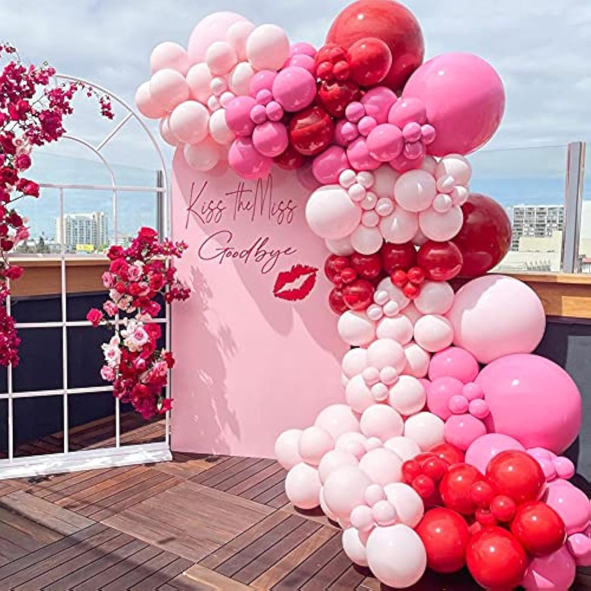 150Pcs Valentine'S Day Balloon Garland Arch Kit Pink Red Rose Red Balloons 18" 10" 5" For Women Girls Valentine'S Day Mother'S Day Wedding Engagement Anniversary Party Decoration Supplies