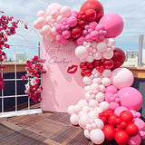 150Pcs Valentine'S Day Balloon Garland Arch Kit Pink Red Rose Red Balloons 18" 10" 5" For Women Girls Valentine'S Day Mother'S Day Wedding Engagement Anniversary Party Decoration Supplies
