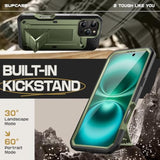 SUPCASE Unicorn Beetle Pro Case with Screen Protector, Built-in Stand & Belt-Clip, Military-Grade Protection, Full Body Heavy Duty Phone Case for iPhone 16 Pro 6.3'' 2024, Green