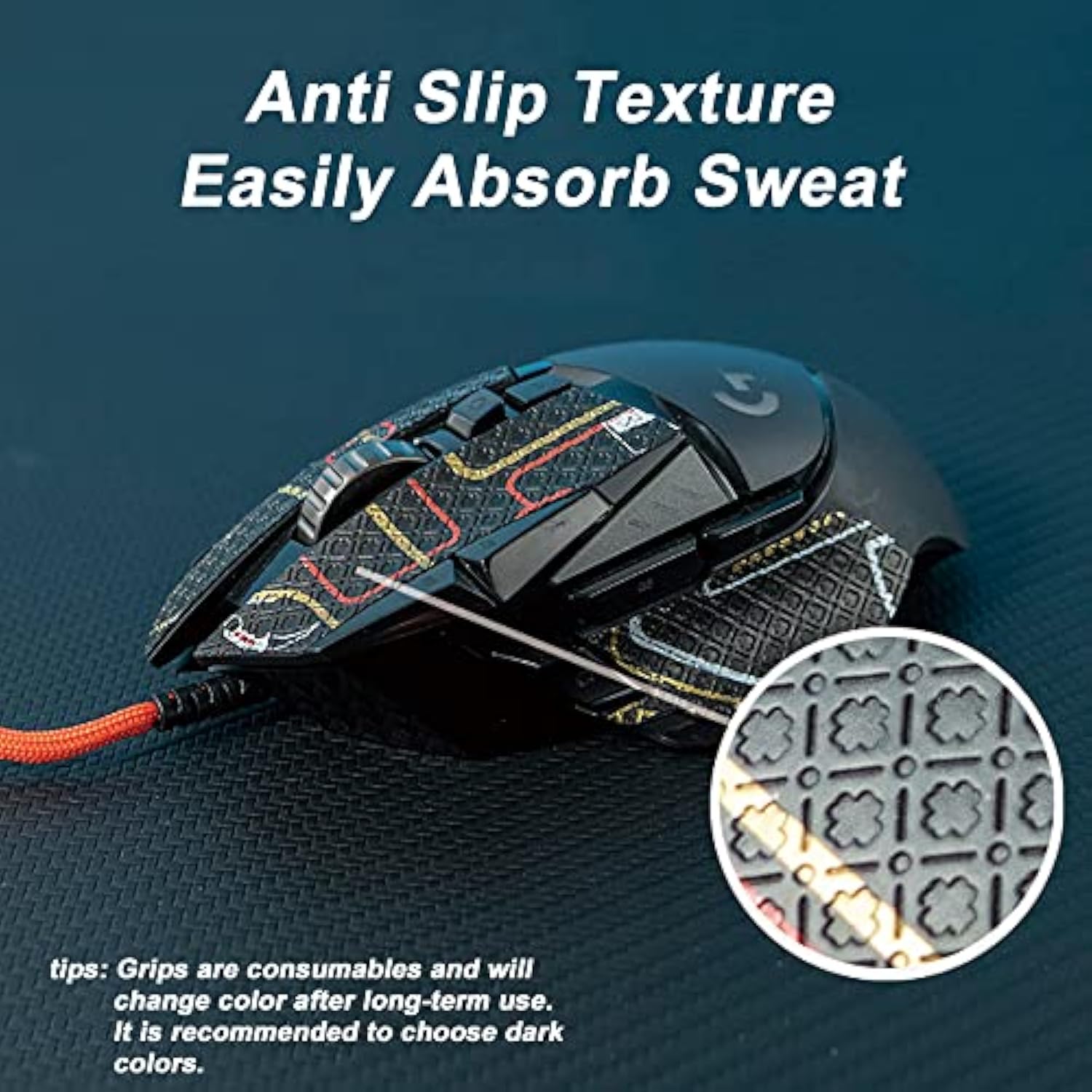 Mouse Grip Tape Sticker For Logitech G502 Hero Se Non Slip Suck Sweat Pre Cut