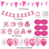 Breast Cancer Awareness Decorations, Pink Ribbon Balloons Party Supplies