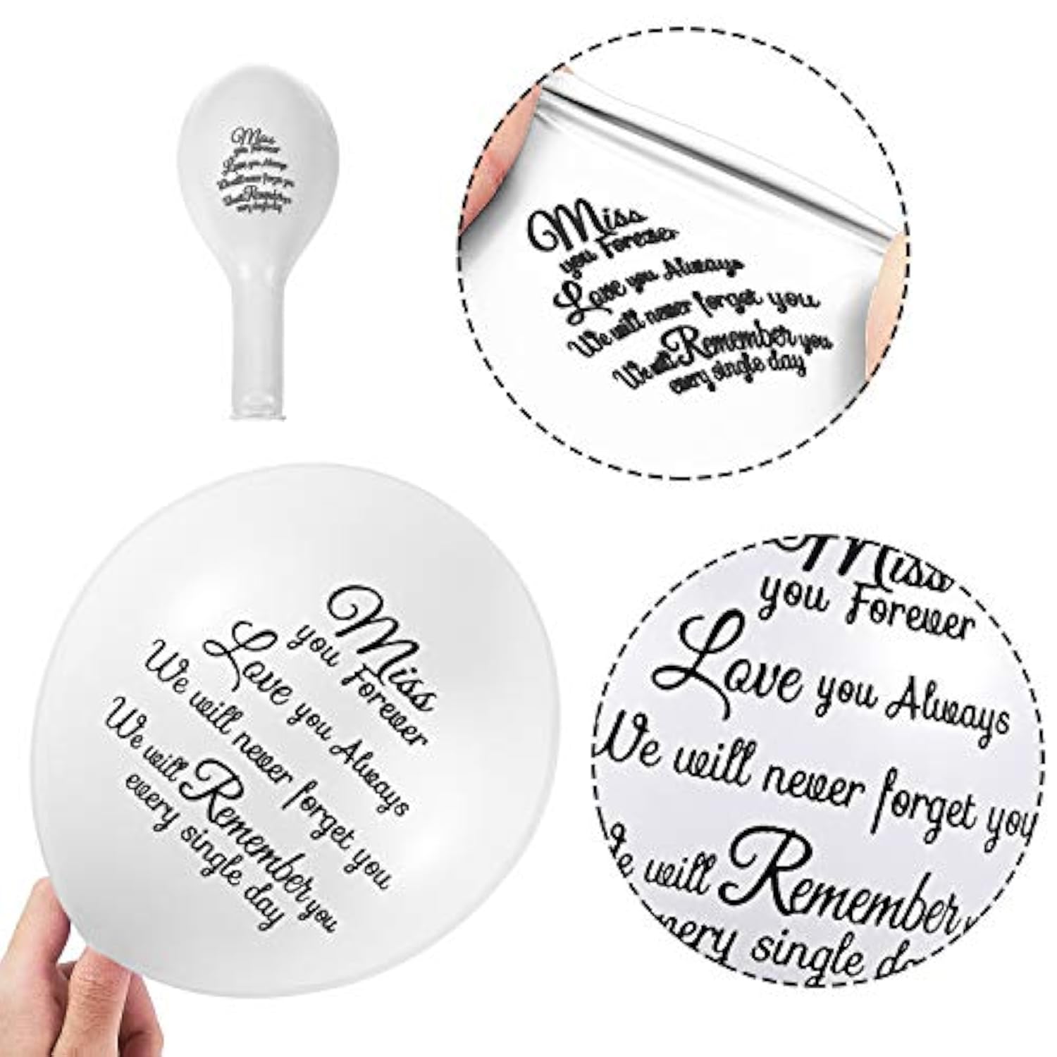 White Memorial  Dove Balloons  36 Pcs for Funerals Remembrance Events