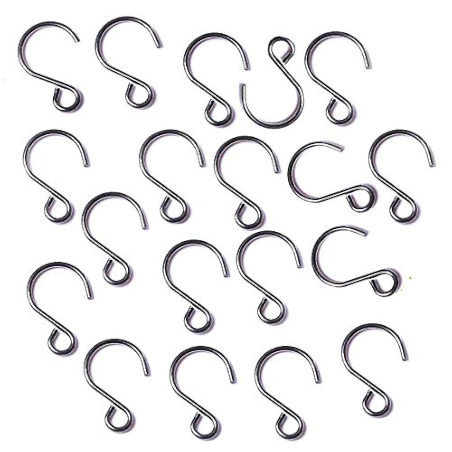 80 Pack Crystal Bead Curtain S Shape Hooks 25Mm Mini Stainless Steel Wire Diy Jewelry Accessories Tiny Ornament Hooks For Sun Catcher Glass Ball Chandelier Pendant Christmas Tree Baubles