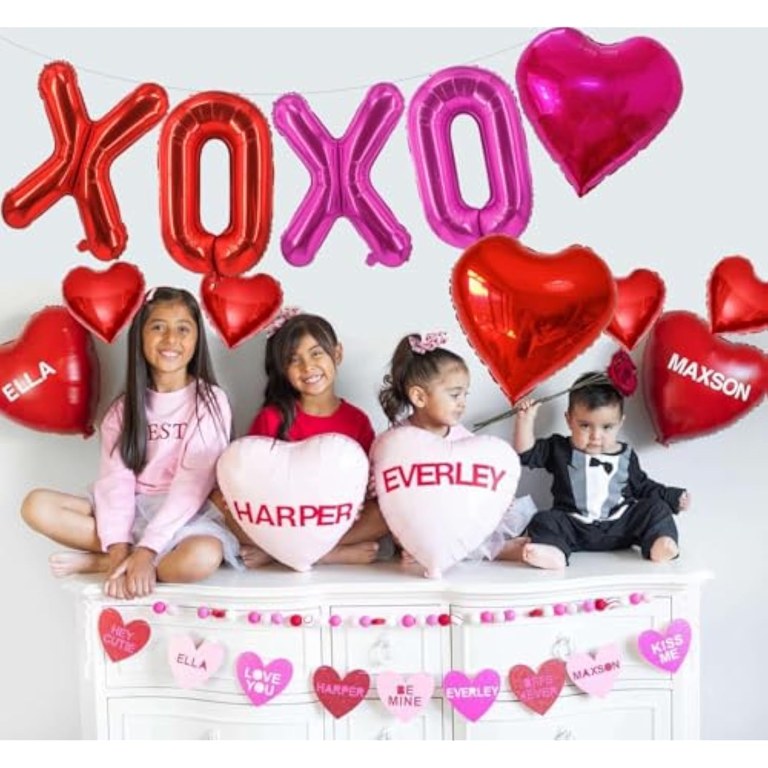 Xoxo Balloons Red Pink Xoxo Heart Balloons Valentines Day Decorations For For Valentines Day Bridal Shower Wedding Romantic Special Night Party Supplies Decorations