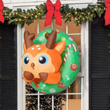 3.4Ft Christmas Inflatables Reindeer Window Outdoor Decorations Blow Up With Built-In Led Lights For Xmas Party Indoor Y