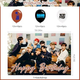 Stray Kids Birthday Decor 5x3 Ft Photo Backdrop & 18 Pcs Balloons