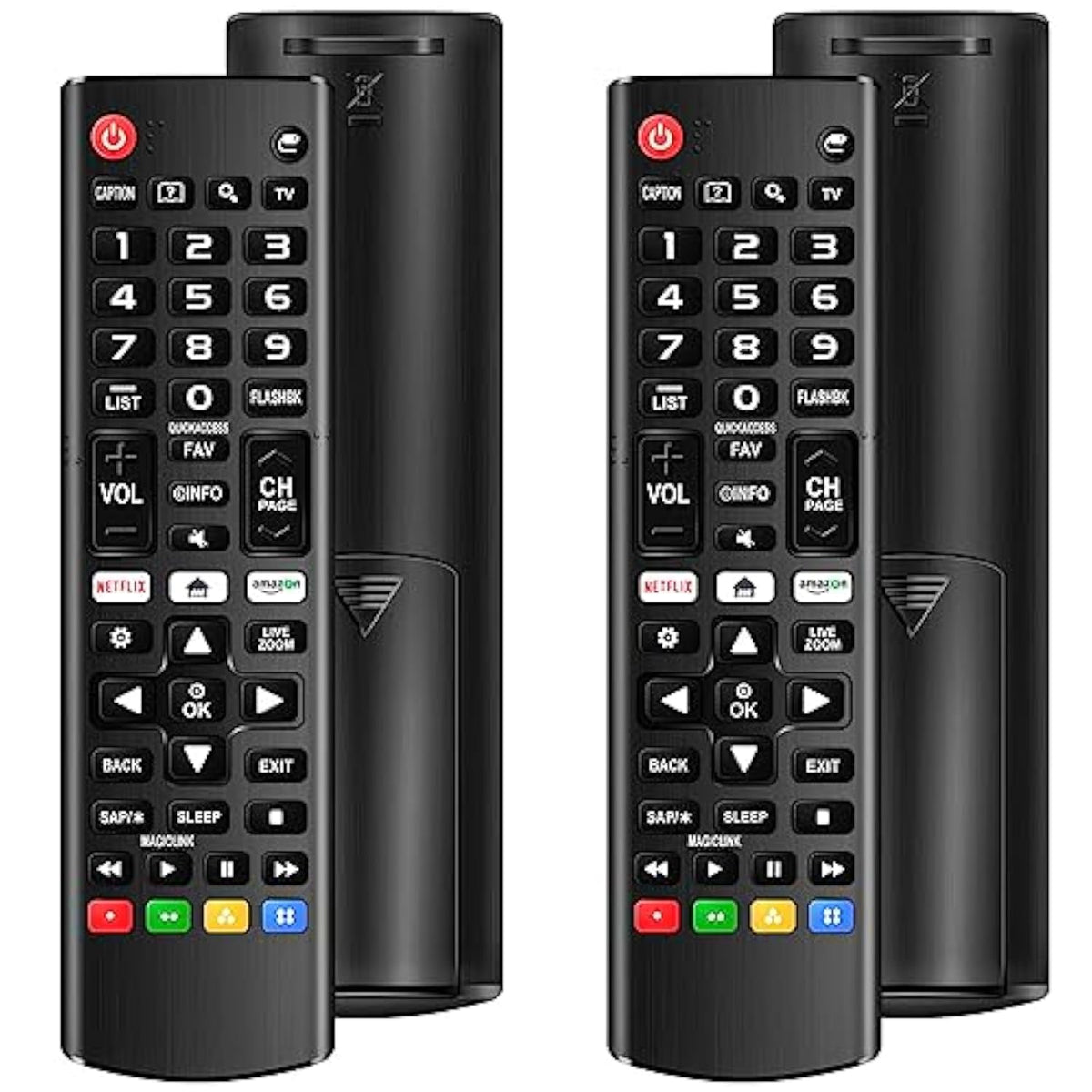 (Pack Of 2) Universal Remote For Lg Smart Tv, Compatible With All Lg Tv Remote Control Lcd Led Oled Uhd Hdtv 3D 4K Smart Tv Models, Replacement Remote With Netflix Amazon Shortcuts Key