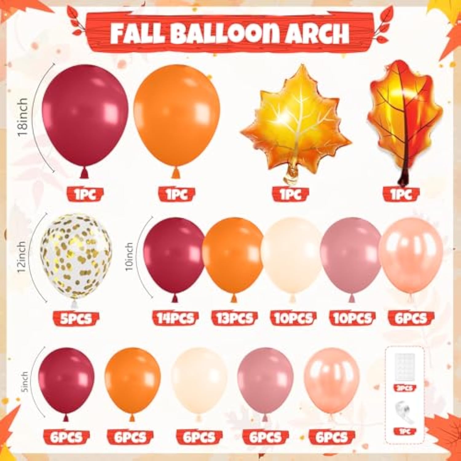 Fall Balloon Garland Arch Kit Orange Wine Red Dusty Pink Rose Gold Party Decor