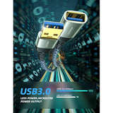 2 Pack 20Ft+20Ft Usb Extension Cable Type A Male To Female Usb 3.0 Extension C