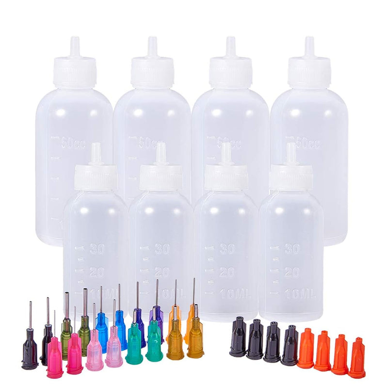 8Pcs Multi Purpose Diy Precision Tip Applicator Bottles 1/1.7 Ounce Needle Tip