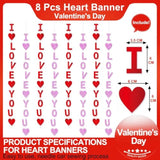 8 Pack I Love You Heart Garland Banner