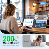 Laptop Screen Extender - 14 Ultra Thin And Light Travel Monitor For Laptop Fhd 1080P Portable Second Monitor Ips Screen Display Plug & Play For Mac Windows Android Ios