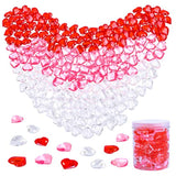 240 Pieces Red White Pink Acrylic Heart Gems 1 Lb Valentine'S Day Decoration Party Table Scatter Decorations With Round Box For Vase Fillers, Valentine'S Day, Wedding And Home Decorations