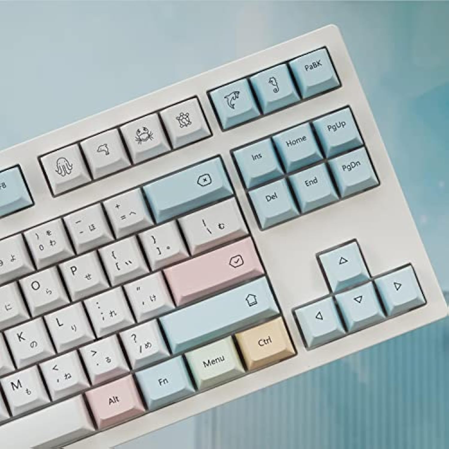 Cuxiu Chalk Pbt Keycaps 136 Keys Dye Sub Keycap Set Korean Keycap For Cherry M