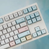 Cuxiu Chalk Pbt Keycaps 136 Keys Dye Sub Keycap Set Korean Keycap For Cherry M