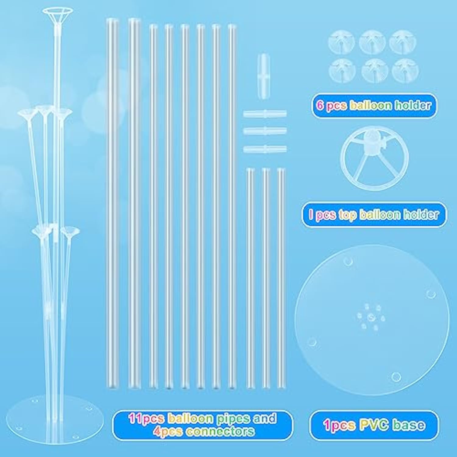 4-Set Balloon Arch Stand Kit with Bases and Sticks for Party Decorations