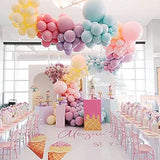 Pastel Balloons Garland Arch Kit 143Pcs Macaron Rainbow Balloons Birthday Party Background Decoration Girl Baby Shower Donuts Ice Cream Party Supplies Pink Blue Green