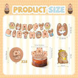 50Pcs Capybara Birthday Party Decor Set, Capybara Cake Topper Included 6 Foil Balloons, Happy Birthday Banner, 18 Latex For Capybara Lover Bday Decor Supplies