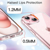JETech Glitter Case for iPhone 15 6.1-Inch, Bling Sparkle Shockproof Phone Bumper Cover, Cute Sparkly for Women and Girls (Clear)