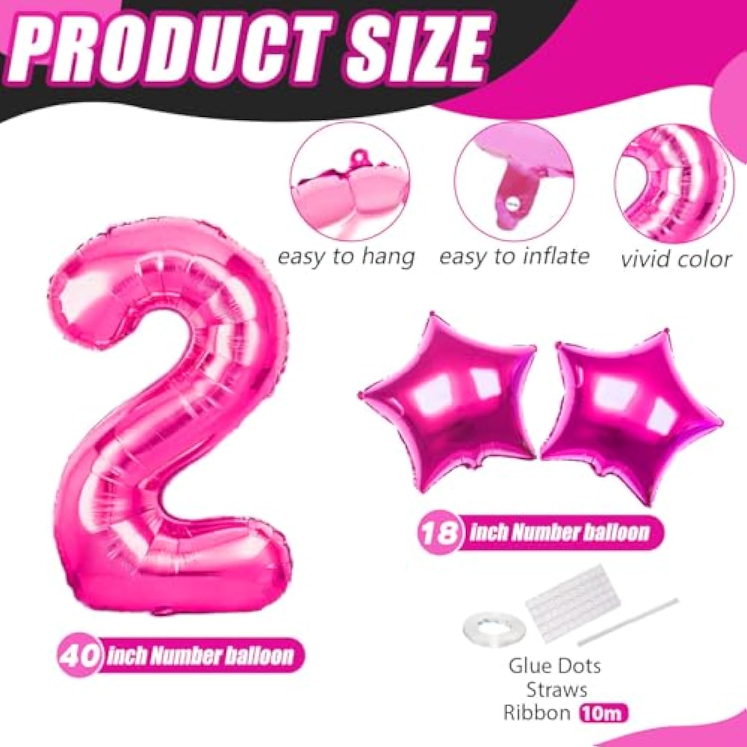2026 New Year 6pcs Red Number Balloons 40in Party Decor