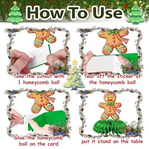 OIYUAMN 9 PCS Christmas Party Decorations Honeycomb Centerpieces
