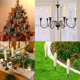 10 Pcs Led Window Flameless Taper Candle, Battery Operated Christmas Tree Candle Lights With Remote Timer, Flickering Tree Candles Ideal For Christmas Garden Wedding Birthday Party Decoration