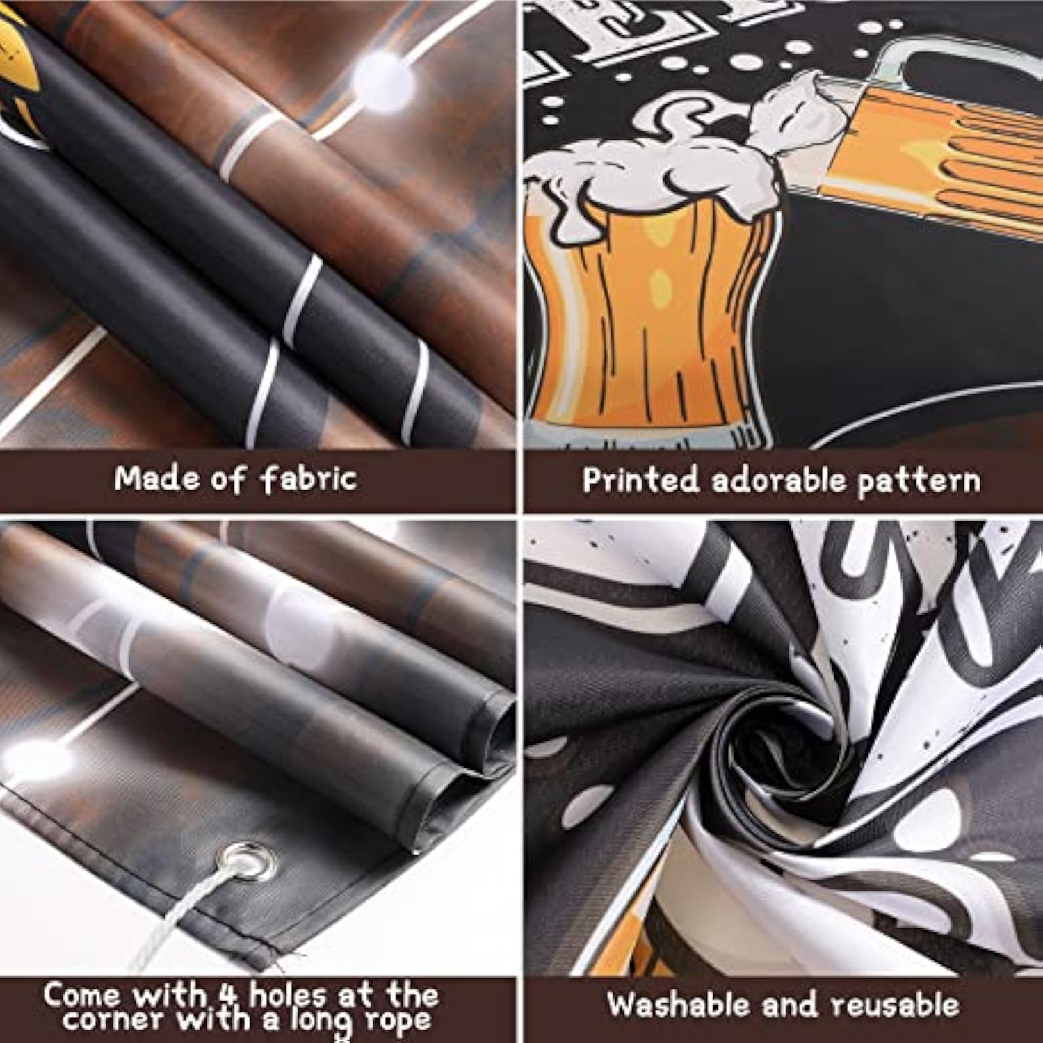 Cheers And Beers Party Decorations,Retro Rustic Wooden Board 30Th 40Th 50Th Birthday Theme Party Photography Banner Backdrop For Men Beer Whiskey Birthday Supplies