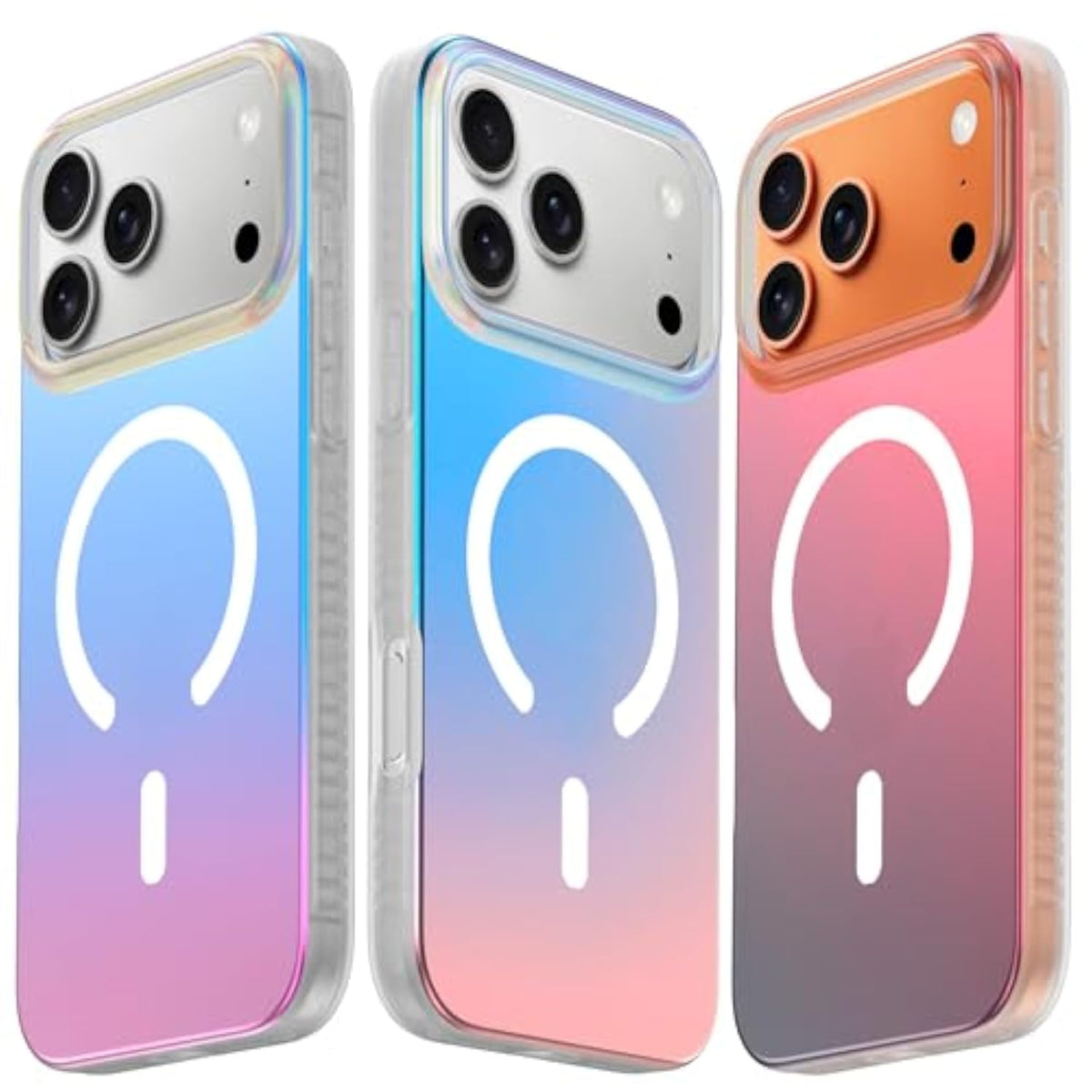 Hue - Unique Color-Shift Iridescent Magnetic Phone Case with Geometric Diamond Pattern