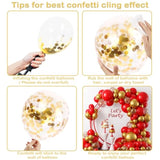 Red Gold Balloons Garland Kit, 120Pcs 18 12 10 5In Red And Gold Balloons With Gold Confetti Balloons For Valentines Wedding New Year'S Party Bachelorette Birthday Engagements Decorations