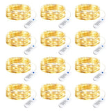 12 Pack Fairy Lights Battery Operated String Lights, 8 Modes & Timer, 7Ft 20Led Waterproof Silver Wire Twinkle Lights, F