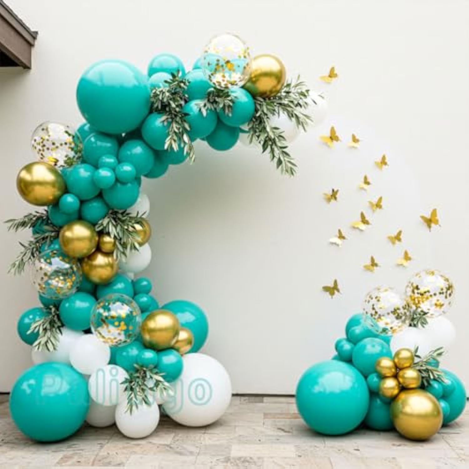 Teal Balloon Garland Kit - 122Pcs Teal Balloon Arch Kit With Gold Butt