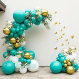 Teal Balloon Garland Kit - 122Pcs Teal Balloon Arch Kit With Gold Butt