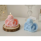 Angel Shaped Scented Candle,150G Aroma Soy Wax Decorative Candle,Handmade Aesthetic Candle For Table Photo Prop Birthday Gift,Prefect For Meditation Stress Relief Mood Boosting Bath Yoga Pink