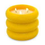 3-Wick Citronella Candle Outdoor Indoor, 18 Ounce Lemongrass Soy Wax Candle In Yellow Ceramic Tire-Shaped Jar For Home Garden Patio Yard Balcony And Summer Gift