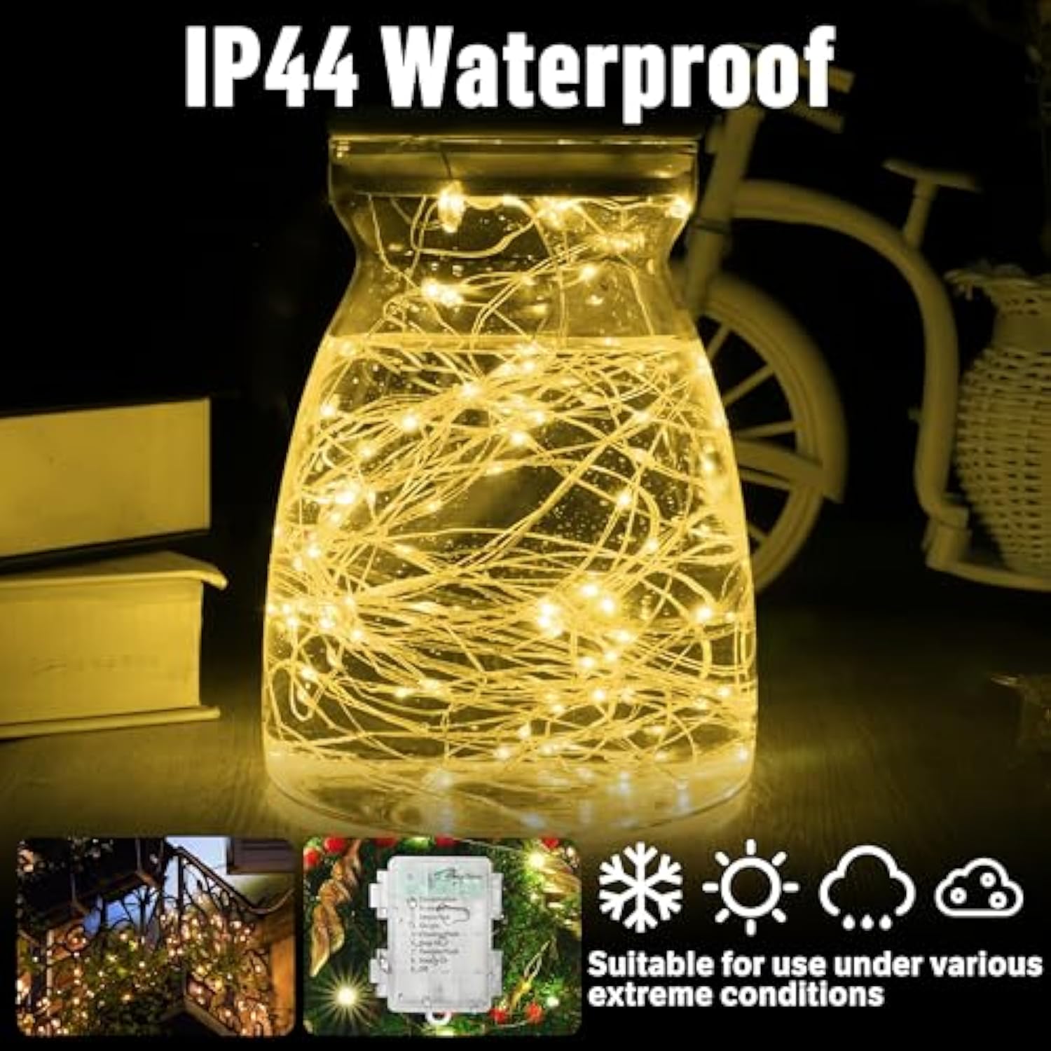 100 Led 33Ft Fairy Lights Battery Operated With Remote, Mini Starry String Lights,Multi Functions & Timer, Twinkle Light