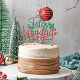 Feliz Navidad Cake Topper Red Green Xmas Party Decor