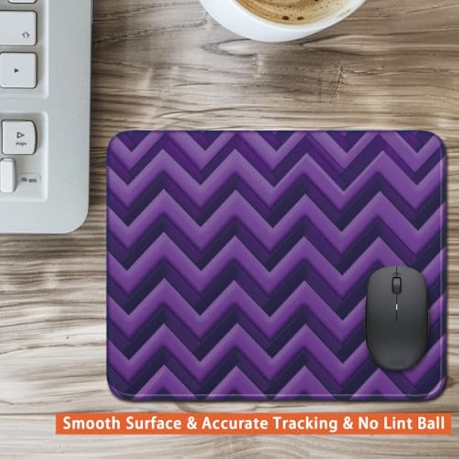 Computer Mouse Pad With Stitched Edge Comfortable Mouse Pads With Non-Slip Rubber Base, Purple, 8X10 Inch