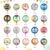 100pcs 18" Happy Birthday Foil Balloons – Assorted Patterns for Party Decor