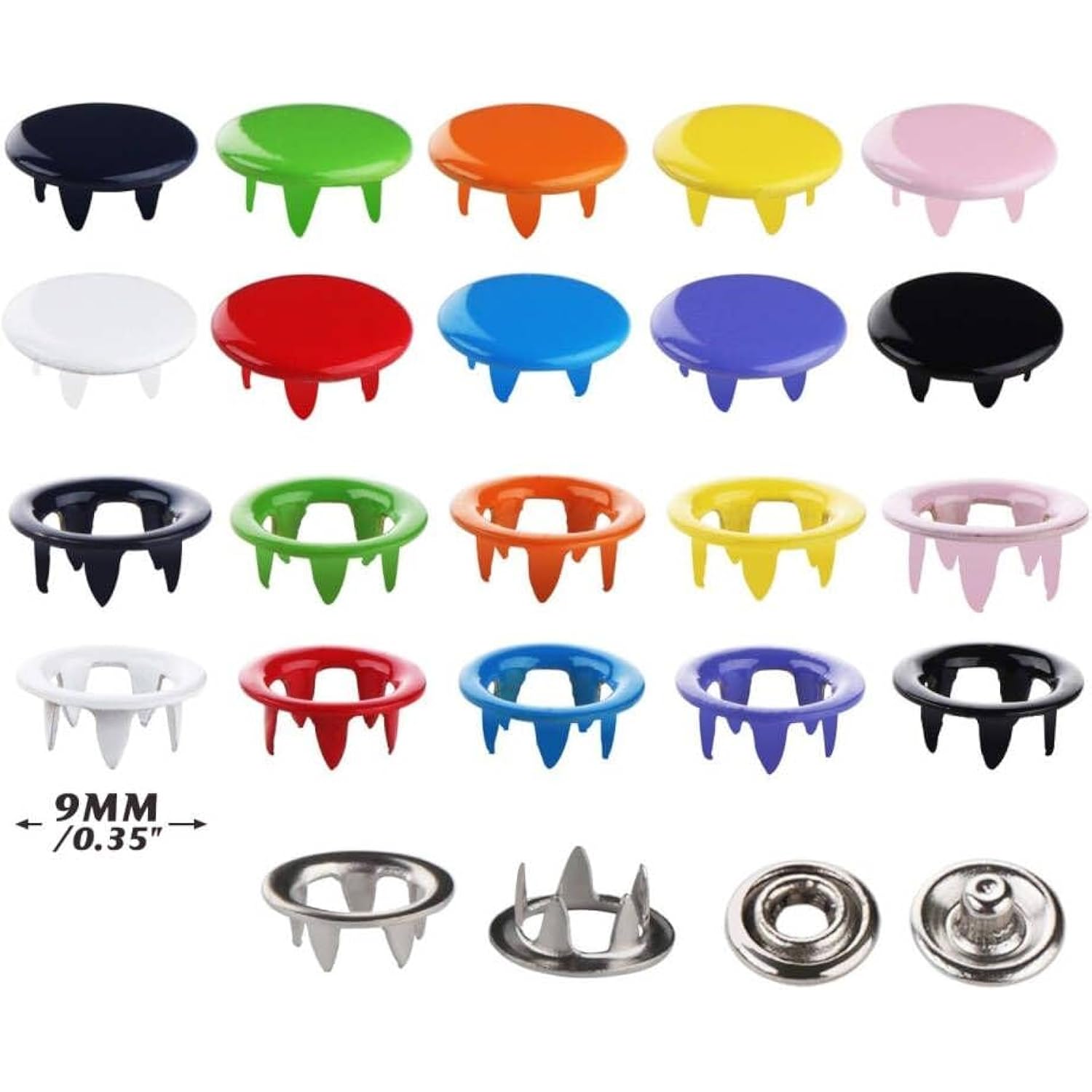 300 Sets Snap Fasteners Kit Tool, Metal Snap Buttons Rings With Fasten