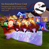 Christmas Inflatables, 10.8 Ft Waterproof Light Up Santa Claus Sleigh Christmas Deer Outdoor Decorations With Built-In L