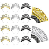 36pcs New Year Party Supplies Gold Silver Noise Makers Headbands