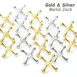 84 Pcs Jacks Game With Ball Include 62 Pcs Pick Up Sticks 2 Pcs Red Rubber Balls 20 Pcs Gold And Silver Metal Jacks For Kids Adults Family