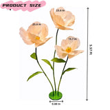5.57 Ft Giant Artificial Flowers,Large Paper Flower,Adjustable Waterproof Fake Artificial Flower Decoracion Set For Wedding,Hotel,Office,Window Display And Home Farmhouse Decor (Pure Champagne)