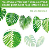 Tropical Party Banners Decorations Palm Leaf Garlands Green Hawaiian Luau Party Decorations Green Leaves Theme Banners For Summer Jungle Theme Party Baby Shower Supplies