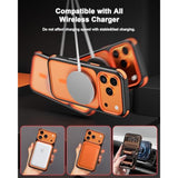 Crystal Clear iPhone 17 Pro Max Case with MagSafe Compatibility, Multicolor Protective Bumpers, Slim Cover for Men and Women - Black/Orange