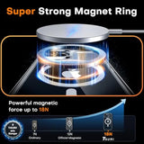 3 In 1 Magnetic For Iphone 13 Case, [Compatible With Magsafe] [With 2X Screen Protectors] Not-Yellowing, -Grade Protection Slim Phone Case For 13 Cover, Clear, 6.1"