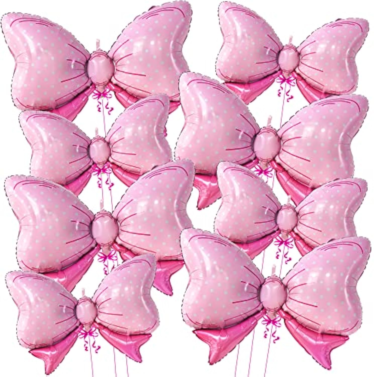 , Giant Pink Bow Balloons - 35 Inch, Pack Of 8 | Baby Shower Decorations For Girl | Bow Foil Balloons, Girls Gender Reveal Decorations | Pink Bow Birthday Decoration | Bridal Shower Decoration