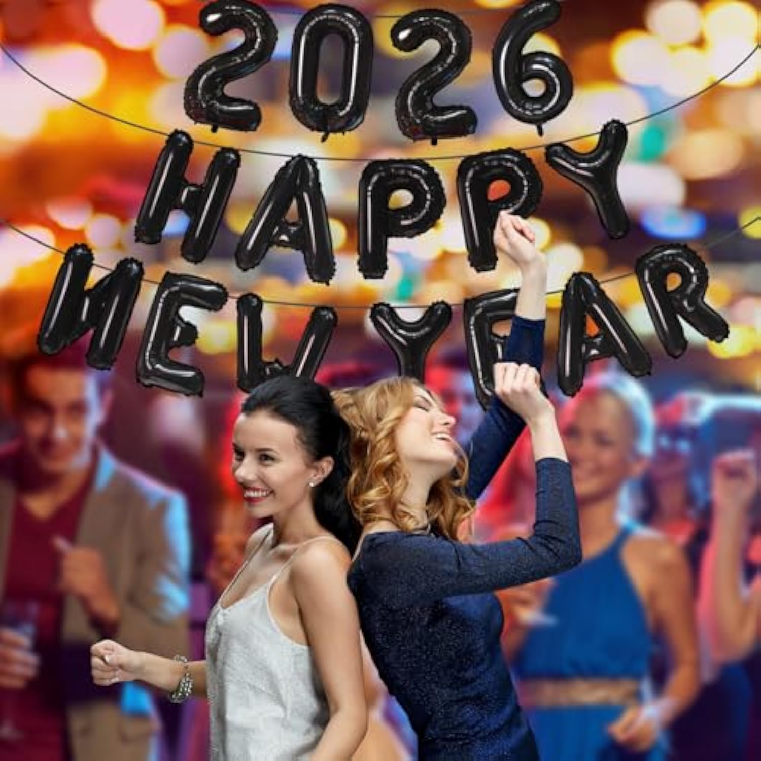 16in Black 2026 Number Balloons Happy New Year NYE Party Decorations