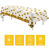 Sunflower Party Tablecloth Decorations, Disposable Sunflower Tablecloth For Birthday, Baby Shower, Bridal Shower, Vibrant Yellow Floral Theme Table Covers Supplies, 3 Pack,54In X 108In